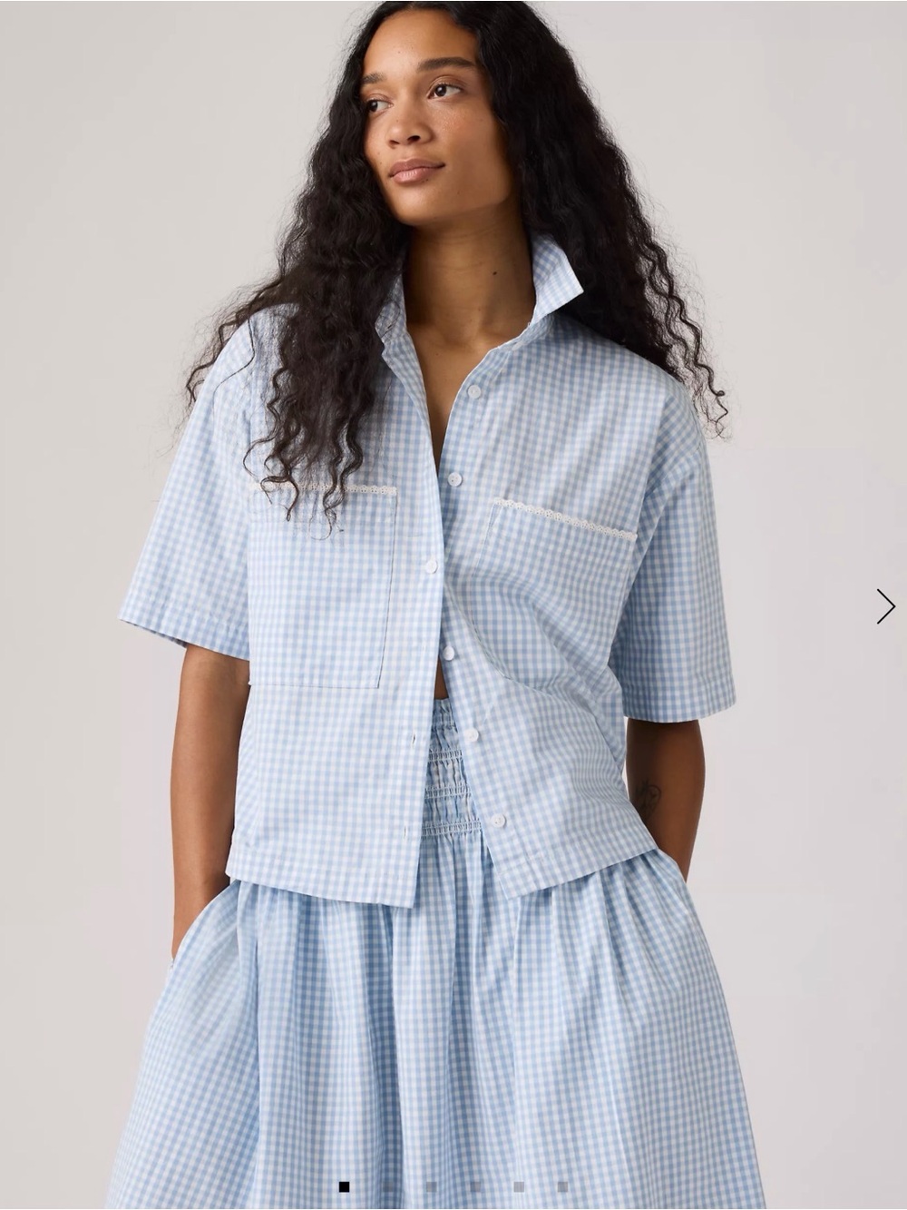 Levi's Harlie Novelty Short-Sleeve Cropped Shirt Women's Large